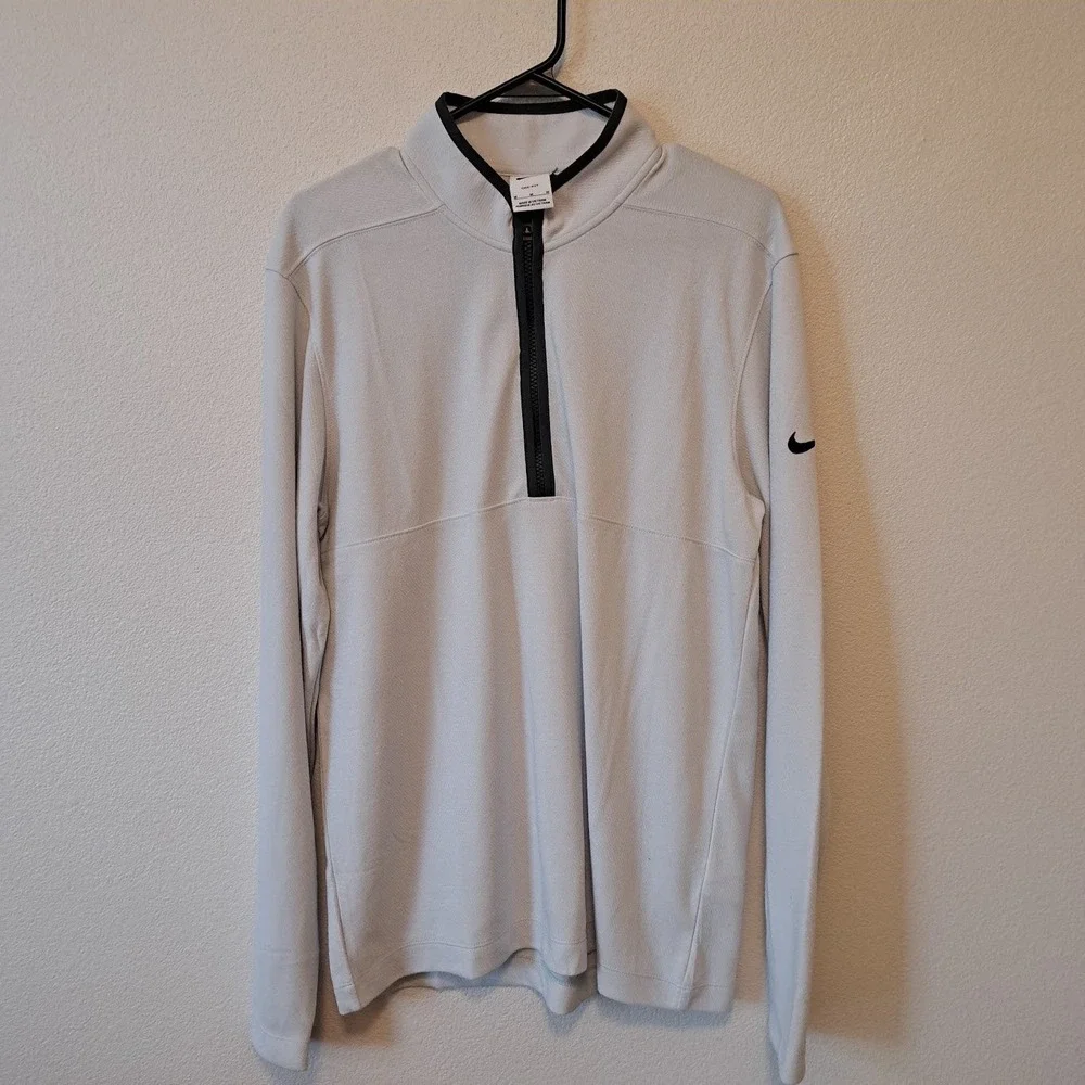 Nike Dri-FIT Mens Quarter Zip Pullover Light Grey Athletic Top M RN56323